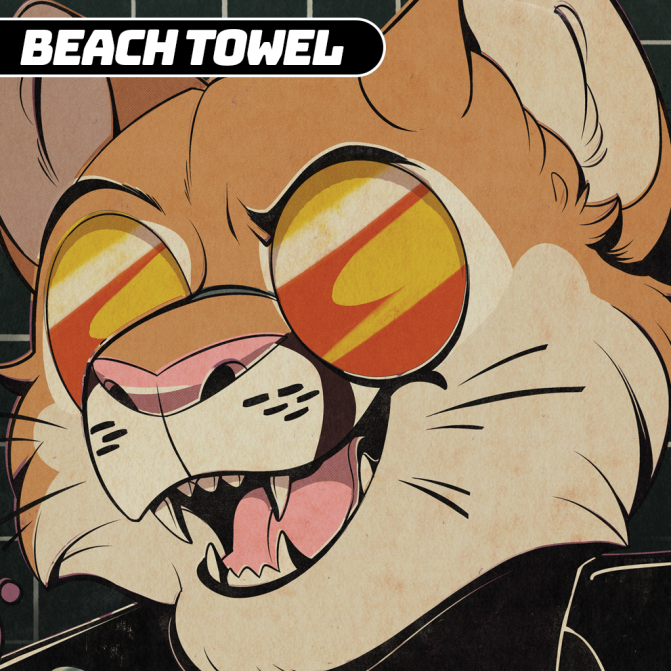 Megaplex Character Towel - Pounce (VHS Rock)
